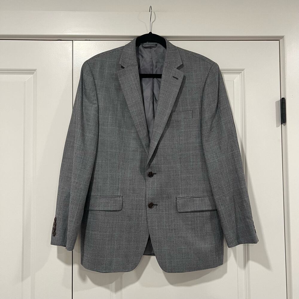 Lauren Ralph Lauren Men's Sports Coat Light Grey‎ Tweed Silk Wool 40R